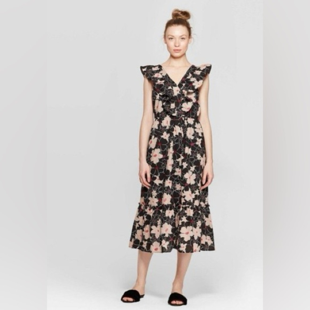 Who What Wear Dresses | Who What Wear/ Floral Ruffle Midi Dress  | Size: 2X